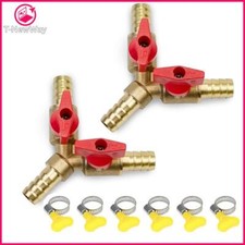 6mm-12mm Hose Y 3-Way Brass shut off Ball Valve for Fuel Air Water Gas