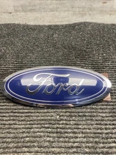 BLUE & CHROME  FRONT GRILLE/ TAILGATE 8 inch Oval Emblem 1PC