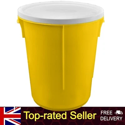 KETOPLASTICS YELLOW 25L STORAGE BUCKET / NAPPY BIN WITH LID