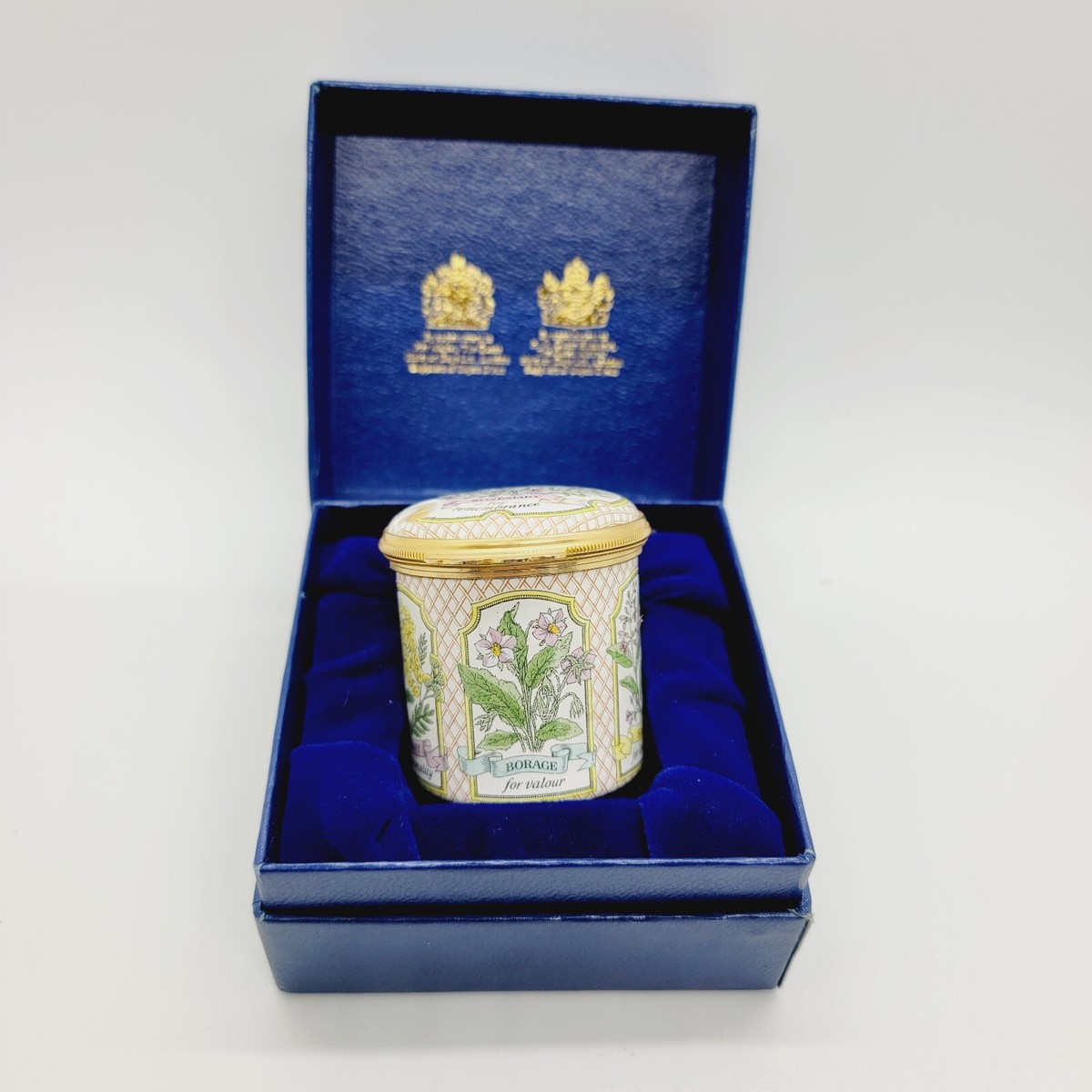 Halcyon Days Enamel For You Rosemary Shakespeare Herb Trinket Box
