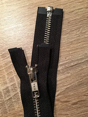 1 Teilbaren Metall Jacken Reißverschluß 80 cm Schwarz von YKK (799