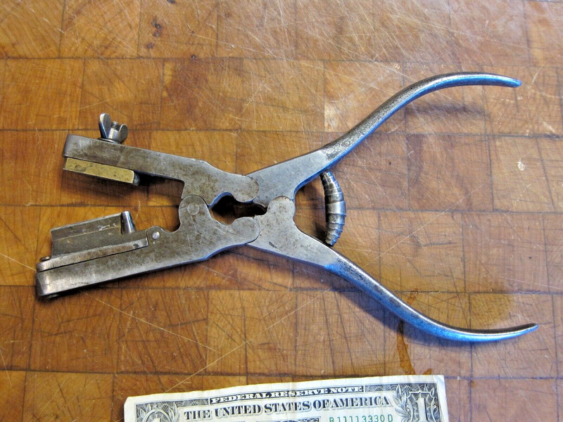Antique Saddle Makers Adjustable Leather Button Hole Cutter Punch