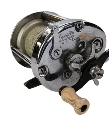 Vintage Langley Whitecap Model 410 Level Wind Reel Made In USA Pat