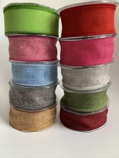  Country Wired Hessian Burlap Jute Ribbon 38MM Bow Gift Wrap Christmas - 1mtr