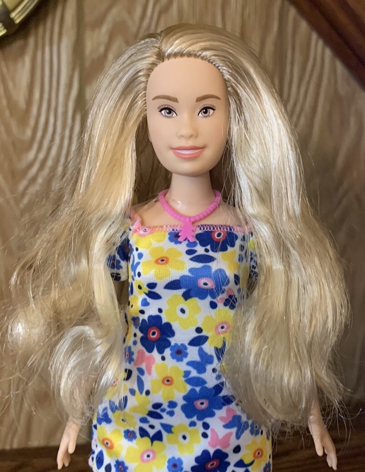 Barbie 208 Doll W/ Down Syndrome & Leg Braces In Floral Dress Loose