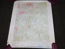 VINTAGE 27" X 22" 1984 ROCKVILLE CONNECTICUT GEOLOGICAL SURVEY TOPOGRAPHIC MAP