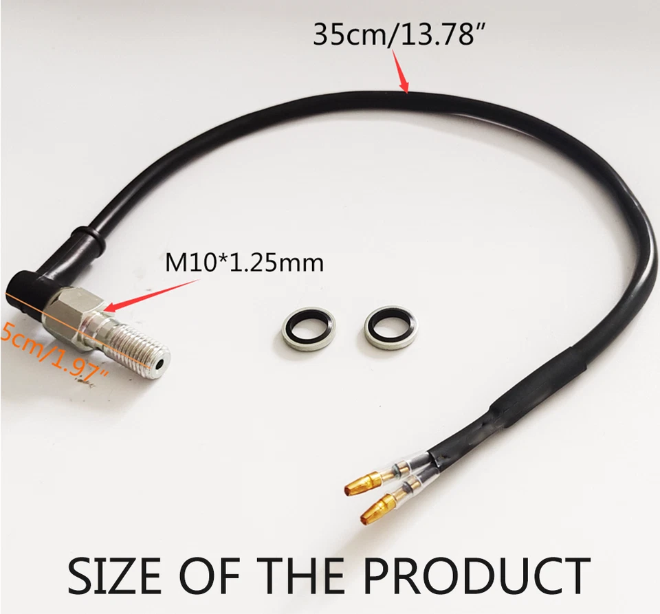 Universal Banjo Bolt M10X1.25 Pitch Motorcycle Hydraulic Brake Light Switch Line - Image 2 of 4