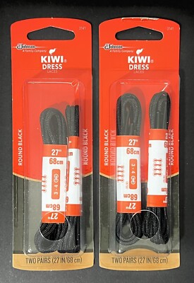 kiwi dress laces KIWI Dress Round Laces, Black, 36 in, 2 pairs