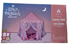 Modern Kids Little Princess Castle Tent + LED Lights 55” x 53”