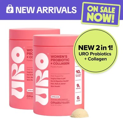 URO Women Probiotic Collagen Powder Vaginal Gut Skin 2 Bottles free shipping