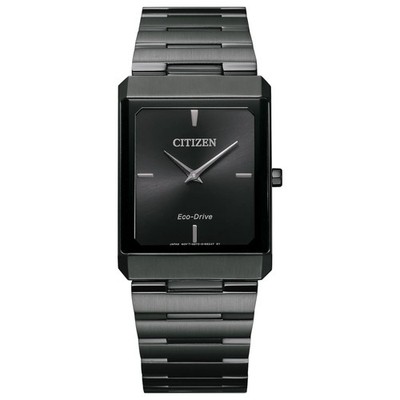 Citizen Eco-Drive Stiletto Tank Slim Uhr AR3107-57E Schwarz Edelstahl 28 mm