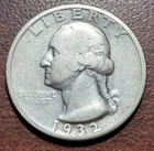 1932-S Washington Quarter KEY DATE Full Rims VG-Fine Orig. Toning Silver Coin