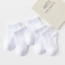 5 Pairs/Lot 2023 New Summer Children Cotton Socks Fashion Black White Gray For 1