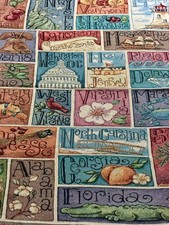 God Bless America cotton throw blanket East of the Mississippi tapestry 51x59"