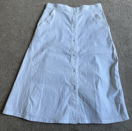 A.L.C. ALC White Linen Blend Snap Front Jayce Skirt Sz. 4 - Picture 1 of 5