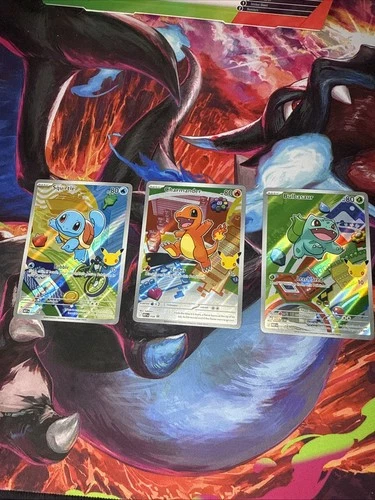 Pokemon 25th Anniversary First Partner Promo Squirtle Charmander Bulbasaur NM