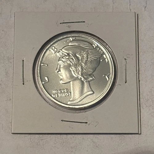 1 Oz. Silver .999 Fine Round Mercury Dime Design