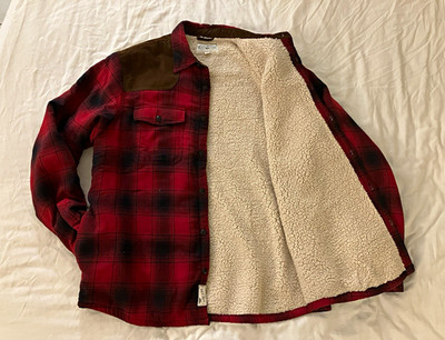 Field & Stream Men's XL Plaid Sherpa Lined Shacket Jacket w/ Pockets