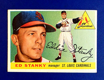 1955 Topps #191 Eddie Stanky HIGH NUMBER SHORT PRINT USA HOF EX MINT *GWCARDS*