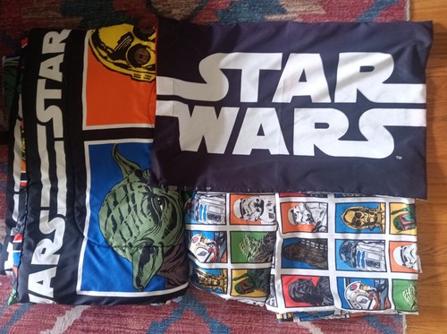 STAR WARS Kids Bedding Set Twin Size 4 Piece Whole Complete Set