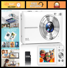 FHD 1080P Digital Camera for Teens Kids, Compact 16X Zoom, Anti-Shake, Portabl