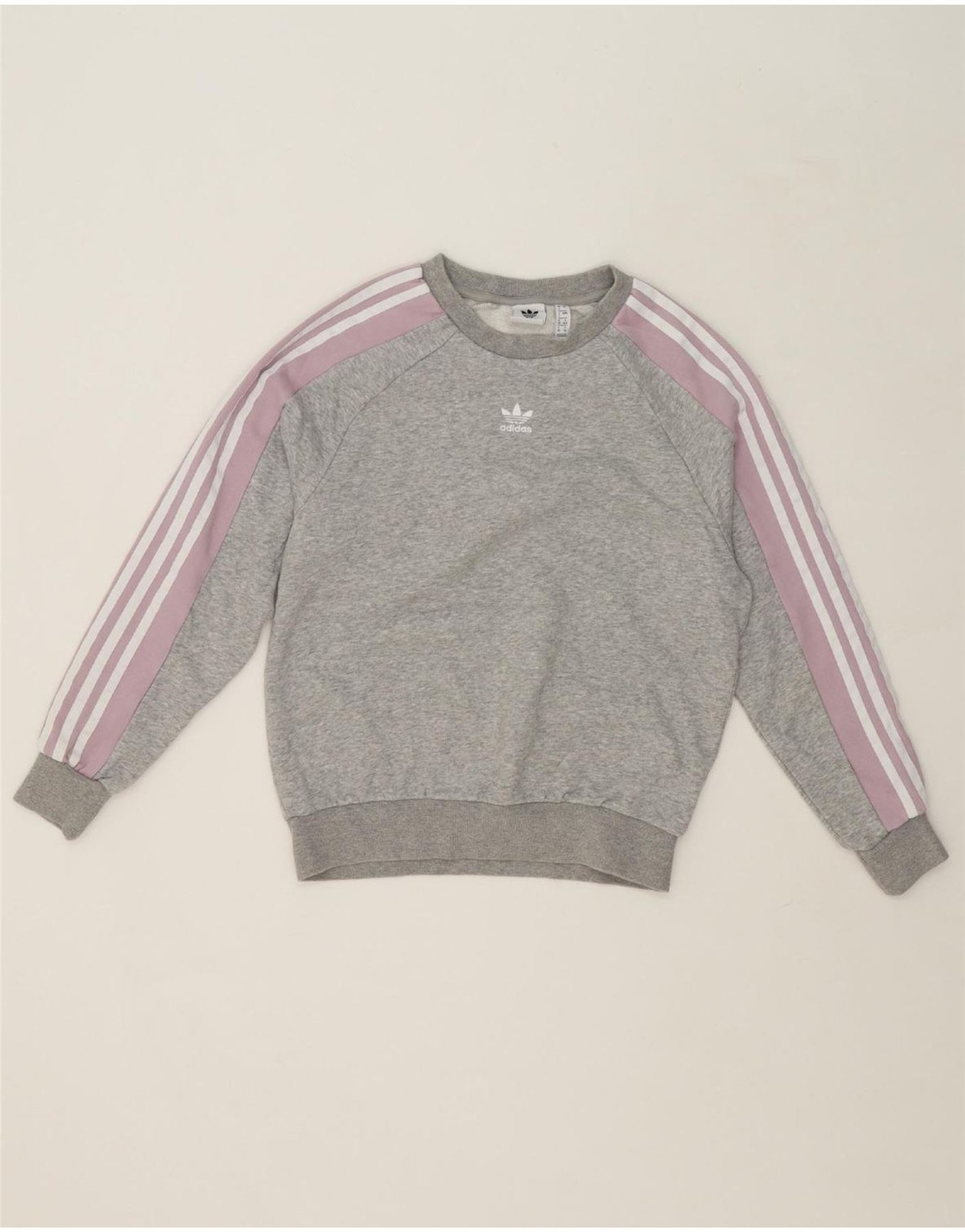 ADIDAS Womens Oversized Sweatshirt Jumper UK 4 XS  Grey Colourblock Cotton DT73