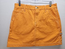 VTG 90s Tommy Hilfiger Jeans Carpenter Denim Mini Skirt Womens 11 Orange Canvas