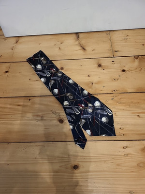 GOLF Clubs & Balls TIE  Vintage Silk House Tie Executive Ties 142cm X 10.5cm