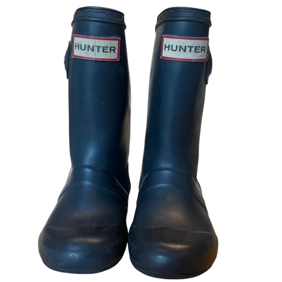 Hunter Original Kids Navy Rain Boots Size US 8 | EU 24 | Short Matte Rubber - Image 2 of 4