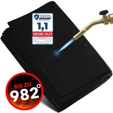 Feuerfeste Unterlage 50x50 cm hitzebest&auml;ndig bis 982 &deg;C Brandschutz schwarz