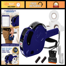 1-Line Price Gun Kit for Retail - 5 White Label Rolls, Ink Rollers  Clip