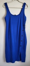 Express Dress Large NWT Large Bodycon Buttons Knee Length Summer Tank Jersey 