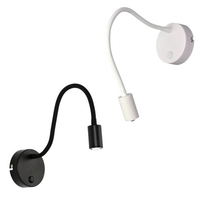 LED Wandlampe mit Schalter  flexibel Schwanenhals Schlafzimmer Bett Leselampe