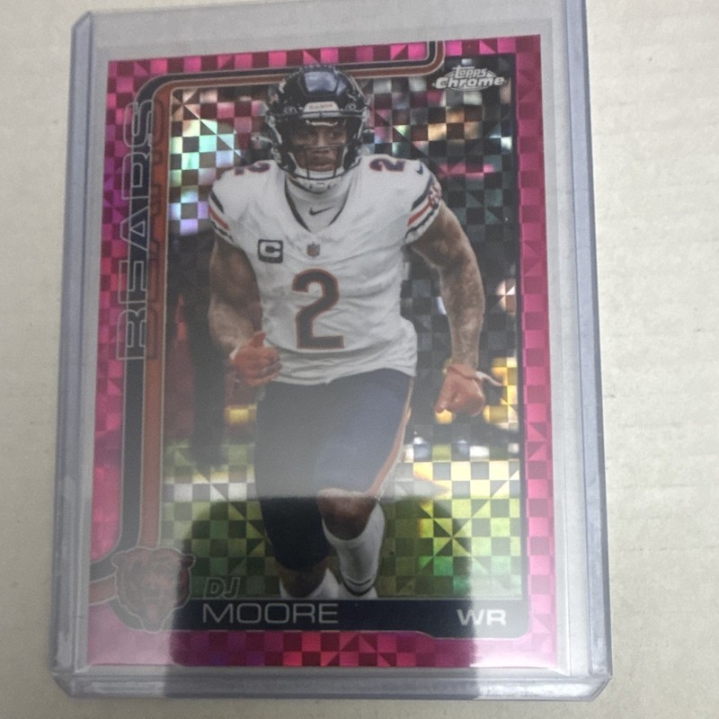 2024 Topps Chrome Refractor D.J. Moore Chicago Bears #48 Football Card