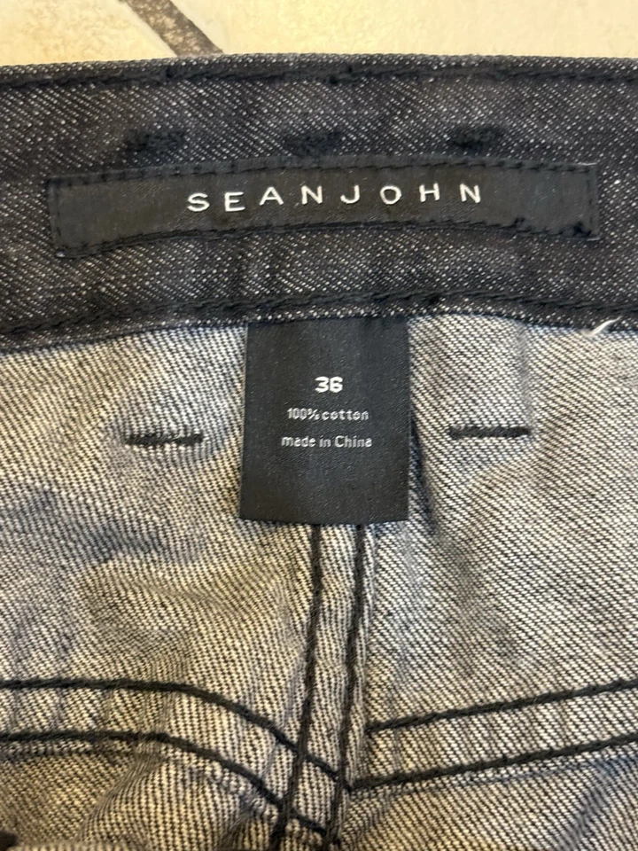 Jeans de mezclilla negros vintage Sean John, talla 36x33, hip hop Y2K, ajuste relajado Foto 4 de 4