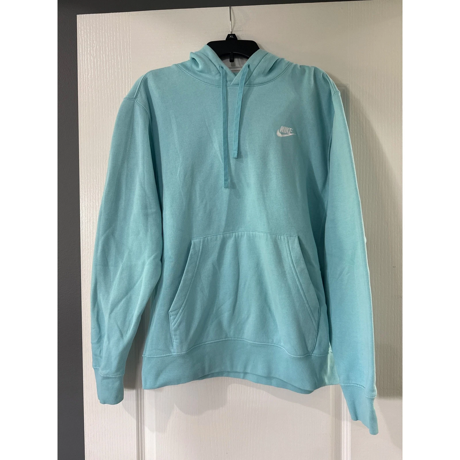 Nike Sportswear Club Fleece Hoodie Light Blue Aqua Mens Medium