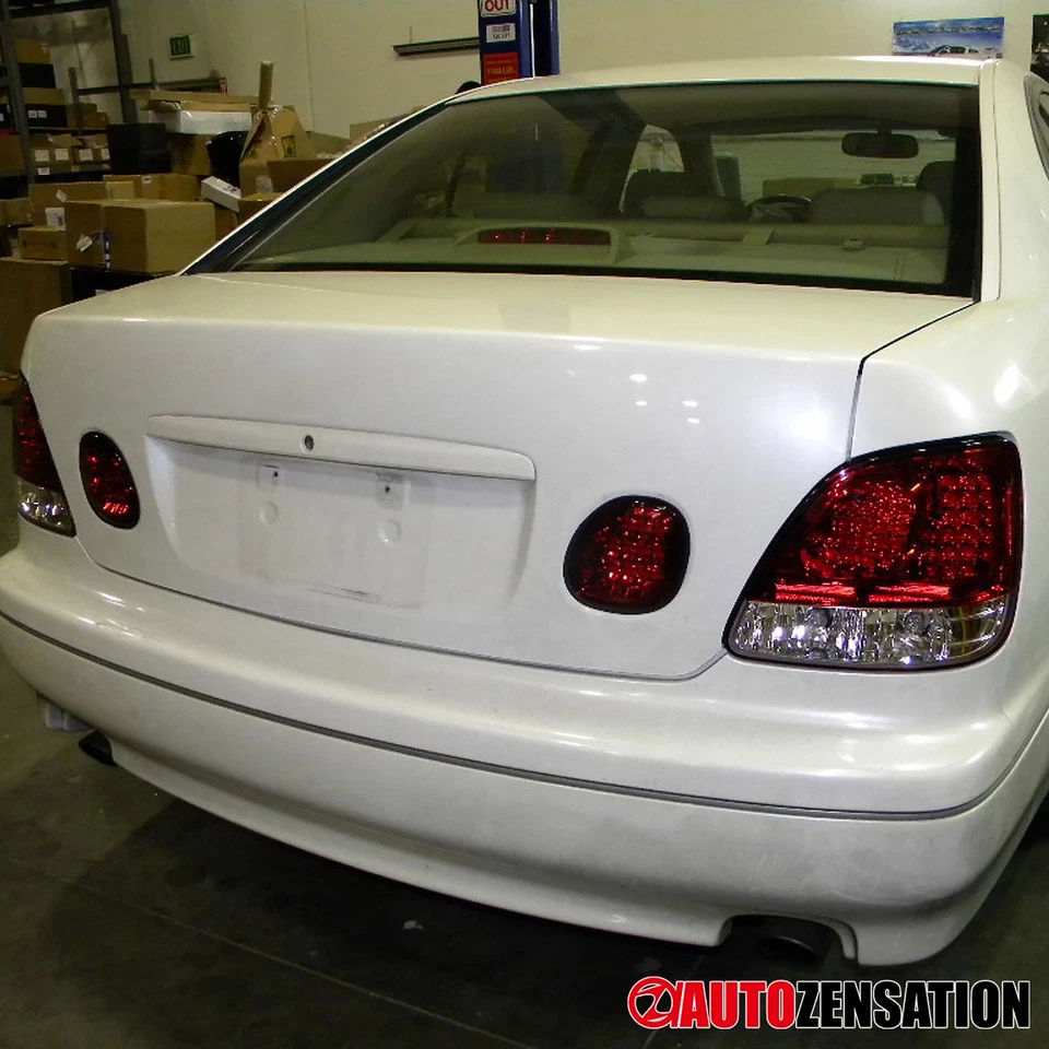 Fit 1998-2005 Lexus GS300 GS400 GS430 Red/Clear LED Tail Lights+Trunk Lamps 4PC - Image 2 of 4