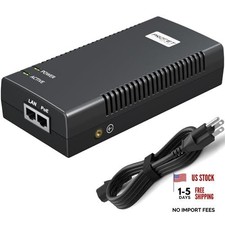 PROCET Gigabit PoE Injector 90W PoE  Power Injector Adapter with 6KV Surge