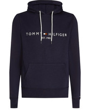 Image of Tommy Hilfiger Hoodie Mens Est.1985 Embroidered Logo Pullover Jumper Cotton