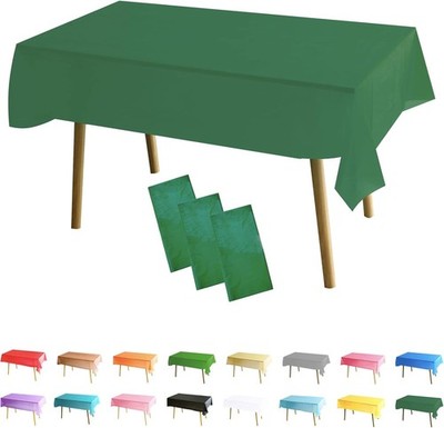 Pack of 3 Rectangular s, Green Christmas Party , 137 x 274 cm, Disposable Pla...