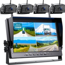 Wireless 10.1" DVR Monitor 1080P Backup Camera Truck Side Rear View Reversing