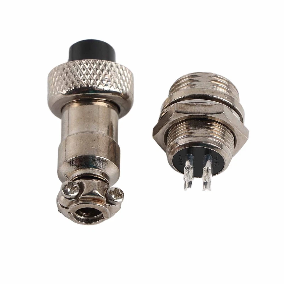 GX12 4 Pin Aviation Plug Male Female 12mm Panel Metal Connector Nut 10Set - Image 4 of 4