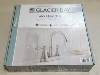 Glacier Bay Melina 4 in Centerset Bathroom Faucet 2 Handle Brushed Nickel
