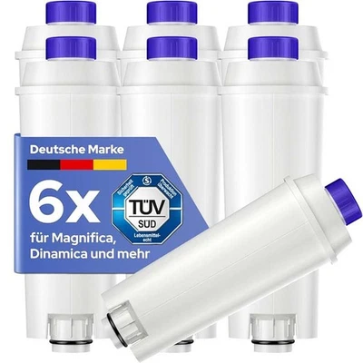 MARKENLOS 6x Wasserfilter passend für DeLonghi DLS C002, SER 3017, ECAM ESAM ETAM Serie