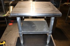 20 Inch x 20 Inch Mixer Table With Utensil Rack Galvanized Undershelf Stationary