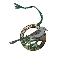 2014 Oklahoma Annual Christmas Ornament Scissor Tailed Flycatcher Mistletoe