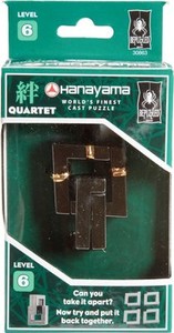 Quartet-Puzzle-Level-6-BePuzzled-Hanayama-Cast-Metal-Brainteaser-NEW