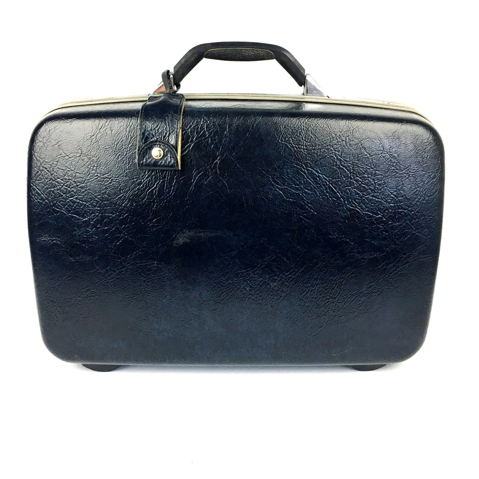 Maleta rígida retro Samsonite Profile II azul marino 20X14" ¡BELLEZA! Weekender Foto 2 de 4