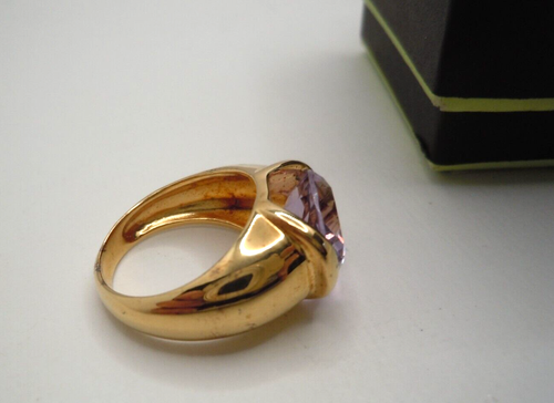 Ross Simons 18K over Sterling Silver Oval Faceted Amethyst Ring Size 6 - Picture 7 of 7