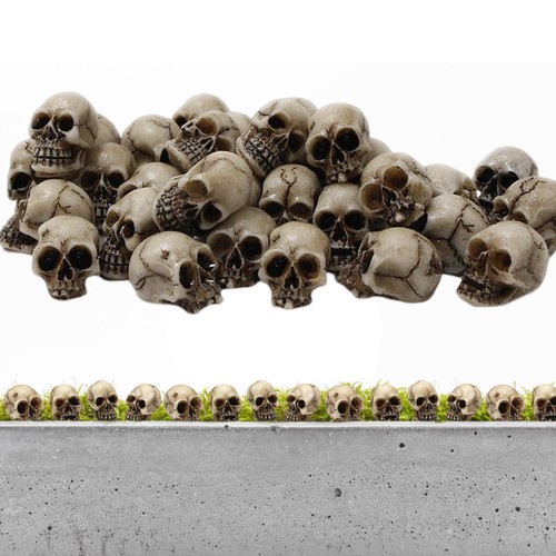 20PCS Skeleton Head Mini Skeleton Head Small Mini Skulls Decor For Garden